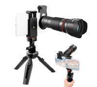 Sxhlseller 40x Téléobjectif avec Un Trépied pour Smartphone, Kit D'objectif de Caméra de Téléphone Mobile avec des Objectifs en Revêtement Multicouche pour la Photographie (Rouge)