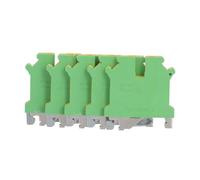 Sxhlseller 50 Pièces Borne de Terre Cuivre Pur Rail DIN Bloc Jaune Vert | Borne de terre montée sur rail DIN, pour la protection de mise à la terre de la coque de l\'équipement, courant 34 A, 2