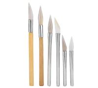 Sxhlseller 6 Pcs Agate Burnisher, Set de Couteaux en Agate avec Manche en Bambou, Couteau d'Agate Pratique pour Le Polissage des Surfaces Métalliques, Nettoyage de la Saleté des Bijoux