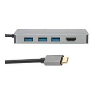 Sxhlseller Adaptateur de Concentrateur Plug and Play en Alliage D'aluminium Portable Câble de Type C vers HDMI Convertisseur VGA USB B0504 pour Moniteur de Bureau à Domicile
