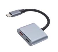 Sxhlseller Adaptateur de Lunettes USB C vers AR, Charge PD 100W, Double Sortie Vidéo 4K 60Hz, Plug Play en Alliage D'aluminium pour Lunettes Intelligentes