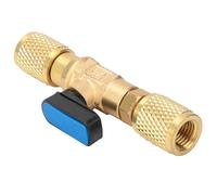 Sxhlseller Adaptateur de Robinet à Tournant Sphérique de Réfrigération en Laiton, Connecteur de Robinet à Tournant Sphérique de Réfrigérant G1/4 Pouces avec Interrupteur à Bouton, pour Ensemble de