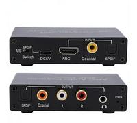 Sxhlseller Adaptateur D'extracteur Audio HDMI ARC, Convertisseur Audio DAC 192 KHz avec Sortie Optique Coaxiale L R 3,5 Mm, pour TV DVD Console de Jeu PC Ordinateur Portable