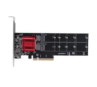 Sxhlseller Adaptateur PCIe Double NVMe avec Chipset ASM1812, Prend en Charge Les SSD M.2 de 2230 à 22110, PCIe 3.1 X4 par Emplacement, Raid Logiciel, pour Ordinateur de Bureau et Poste de
