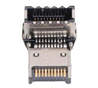 Sxhlseller Adaptateur USB 3.2 20 Gbps Type E à Angle Droit de 90 Degrés, Connecteur d'en-tête de Carte Mère USB 3.1 10 Gbps pour Une Gestion Améliorée des Câbles et Un Transfert de Signal (PH76EE-B)