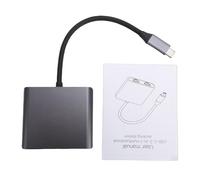 Sxhlseller Adaptateur USB C vers Double HDMI, Répartiteur HDMI 4K @ 60 Hz pour Double Moniteur, Affichage étendu, Plug and Play, Ports USB C, pour Tous Les Modes D'affichage pour et Mode