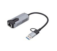 Sxhlseller Adaptateur USB C vers Ethernet 5 Gbps, Convertisseur Réseau USB A vers RJ45, Adaptateur LAN Gigabit Haute Vitesse 10/100/1000/2500/5000 Mbps pour Tablette d'ordinateur Portable, Alliage