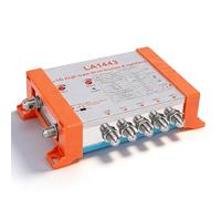 Sxhlseller Amplificateur de Distribution, Gain 45 DB 1 Entrée 4 Sorties Amplificateur de Signal TV pour Système D'antenne par Câble avec Filtre 5G LTE et Alimentation à Distance sur Câble (Prise UE)