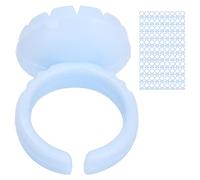 Sxhlseller Anneau de Colle à Cils Jetable, 100 Pièces, Efficace pour Greffer, Outil D'extension de Cils à Usage Domestique et Professionnel (Bleu 100 pièces par paquet)