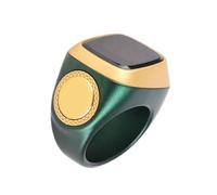 Sxhlseller Anneau de Compteur de Prière Numérique 18 Mm |Bague Intelligente Bluetooth 5.1 avec écran 0,49 Pouces, Alerte de Vibration pour Le Suivi des Prières Islamiques, Compatible avec (Green)