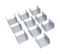 Sxhlseller Attaches de Poteau en Bois 10 Pièces de Pinces en Acier galvanisé en Forme de U pour Poteaux en Béton et en Bois, Matériel de Montage de Panneau de Clôture Antivol et Anti-vibration de 44