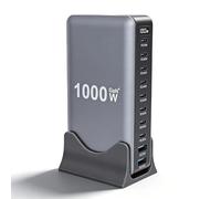Sxhlseller Bloc de Chargeur USB C 1000 W, Station de Charge USB C 10 Ports, Hub de Station de Charge Rapide GaN III Pro PD PPS 140 W, Ultra Rapide, pour Pro/Air, pour (Prise UE)