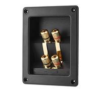Sxhlseller Boîte à Bornes de Haut-Parleur à 4 Bornes, Borne de Câblage Plaquée Cuivre Pur avec Plaque de Base de 3 Mm D'épaisseur, pour Amplificateur de Haut-Parleur DIY, Maison, Hôtel, Hall