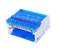 Sxhlseller Boîte de Distribution DIN Rail 4 Niveaux 125A Bloc en Laiton | Boîtier de jonction de puissance, séparateur multi-trous, pare-poussière transparent, atelier d\'électricien, panneau de