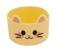 Sxhlseller Botte de Bouteille en Silicone pour Chat de Dessin animé 3 Pièces |Manchon de Base de Protection Antidérapant et Anti-rayures pour Gobelets de Biberons (YELLOW)