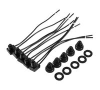 Sxhlseller Bouton Poussoir Imperméable 12V, Lot de 5 avec Fils de 10 Cm | Interrupteur marche/arrêt avec verrouillage automatique, unipolaire pour moto et voiture, bouton momentané 6A 12V DC