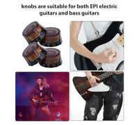 Sxhlseller Boutons Uniques de Guitare électrique Dodecagon 4 Pièces Bouton de Contrôle de tonalité de Volume Accessoires de Remplacement pour les Joueurs de Rock Jazz Blues (brun clair)