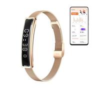 Sxhlseller Bracelet connecté avec Télécommande, Suivi d'activité et de Fitness, étanche et Ultra Léger, Bluetooth 5.3, avec Application pour la Course à Pied et l'équitation. (Gold)