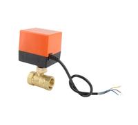 Sxhlseller Brass Motorized Ball Valve DN20 2 Way for Flow Control | Application de ventilo-convecteur CVC, fonctionnement à faible bruit, connexion par écrou, démontage rapide, corps forgé,