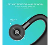Sxhlseller BT4.1 Casque à Oreille Unique Appels Mains Libres Composition Vocale sans Fil Rotation à 270 Degrés Noir pour Les Employés de Bureau