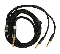 Sxhlseller Câble de Casque 4,4 Mm vers Double 3,5 Mm, Remplacement du Câble des écouteurs Plaqué Argent équilibré à 8 Cœurs, Remplacement du Câble du Casque pour MDR Z7 Z1R D7100 T1 T5