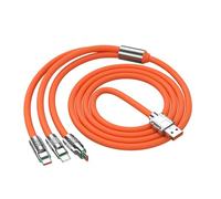 Sxhlseller Câble de Charge Rapide 3 en 1 120 W, Multi-cordon Universel | Conception à Triple Connecteur, Sortie Haute Puissance 120 W, Coque en Alliage de Zinc sans Enchevêtrement, Adaptateur