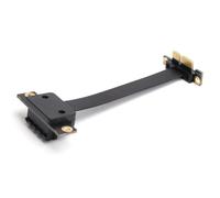 Sxhlseller Câble d'extension PCIe Gen3 8 Gbit/s 1 Adaptateur Réseau Double 90° avec Indicateur LED, Câble élévateur Flexible pour 1U 2U ATX/BTX, Couvercle Anti-poussière doré
