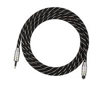 Sxhlseller Câble Optique Mini Toslink vers 3,5 Mm 1,5 M | Cordon Fibre Numérique SPDIF 250 Mbit/s, Connecteurs Plaqués or pour Barre de Son TV DVD PC (1, m/4,9 pieds)