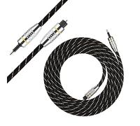 Sxhlseller Câble Optique Mini Toslink vers 3,5 Mm 1,5 M | Cordon Fibre Numérique SPDIF 250 Mbit/s, Connecteurs Plaqués or pour Barre de Son TV DVD PC (2m)