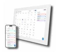 Sxhlseller Cadre Photo Numérique WiFi 15,4 Pouces avec Calendrier Familial, écran partagé Multi-utilisateurs, Planificateur de Repas et Gestion des Tâches, Contrôle de L'alimentation (Prise UE)
