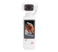 Sxhlseller Caméra Vlog 4K avec Objectif Rotatif à 180° (White) | Caméscope POV Portatif 64mp avec Lumière de Remplissage LED, Enregistreur Vidéo Portable pour Voyage, Cyclisme, Sport,