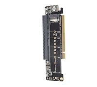 Sxhlseller Carte d'extension PCIe X16 pour M.2 NVMe X2, PCIe 4.0 vers X8 X4 X4 Split Adapter Riser, Carte d'extension SSD Multi-Interface 6 Ports pour Serveur et PC Hautes Performances