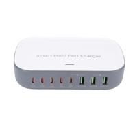 Sxhlseller Chargeur Multiport 200 W avec Distribution D'énergie Intelligente |Station de Charge Rapide à 8 Ports, PD 100W pour Ordinateurs Portables, pour Téléphones et Tablettes (Prise UE)