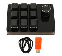 Sxhlseller Clavier à 9 Touches avec Bouton, Programmation de Macros Personnalisées, Clavier à Interrupteur Bleu Remplaçable à Chaud, Séparation des Lignes de Touches, Rétroéclairage RVB,