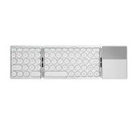 Sxhlseller Clavier Bluetooth Pliable avec pavé Tactile, Clavier Bluetooth à 64 Touches Rondes, Clavier Pliable sans Fil 140 MAh pour iOS Android Windows (Argent)