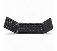 Sxhlseller Clavier Bluetooth Pliable avec pavé Tactile, Clavier sans Fil Portable à Trois Volets, Connexion à 3 Appareils de Type C, Rechargeable, Batterie 60 Heures pour Tablette, (Black)