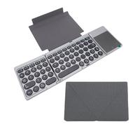 Sxhlseller Clavier Bluetooth Pliable avec pavé Tactile et Housse en Cuir PU, Clavier sans Fil Portable pour Tablette, Ordinateur Portable, Smartphone, Connectez jusqu'à 3 Appareils,