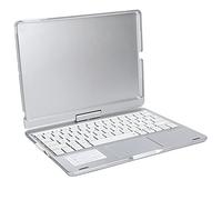 Sxhlseller Clavier Bluetooth Pliable sans Fil avec Support de Rotation à 360 Degrés, étui pour Tablette iOS, Ultra Fin et Confortable au Toucher (Silver)