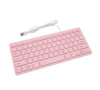Sxhlseller Clavier câblé USB Compact 78 Touches Roseate Couleur avec Tapage Silencieux et Pieds Antidérapants, Mini Clavier pour Le Travail de Bureau et L'utilisation des (Version Anglaise)