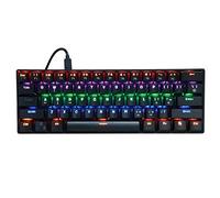 Sxhlseller Clavier de Jeu Clavier Mécanique Filaire à 61 Touches Clavier de Jeu Rétroéclairé par LED avec Interrupteur Bleu pour Ordinateur