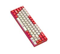 Sxhlseller Clavier de Jeu Mécanique, Clavier Portable Filaire USB 68 Touches avec Interrupteur Rouge, Claviers D'ordinateur Bicolores à Lumière RVB pour Joueur de Bureau (Rouge et Blanc