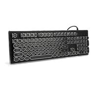 Sxhlseller Clavier de Jeu Mécanique Rétro - 104 Touches USB Filaire avec Rétro-éclairage à Lumière Mixte, Conception Ergonomique et Touches de Style Punk Clicky pour PC et Ordinateur (Black)