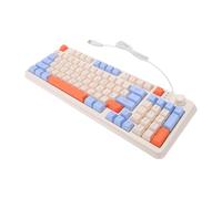 Sxhlseller Clavier de Jeu Russe 94 Touches Mécaniques Filaires USB | Capuchons Abs, Rétroéclairage RVB, Bouton de Volume, Contraste Tricolore, Utilisation PC, Contrôle Multimédia, Dix Millions