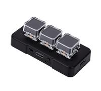 Sxhlseller Clavier de Raccourci à 3 Touches avec Fonctions Personnalisables pour Ordinateurs Portables et de Bureau, Prend en Charge Les Connexions sans Fil et Filaires, Matériau ABS (Black)