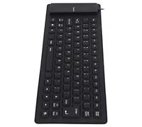 Sxhlseller Clavier en Silicone, Clavier étanche Portable Pliable avec Conception Entièrement Scellée pour PC, 85 Touches Filaire USB, Anti-poussière, Résistant aux Acides, Doux et Confortable,