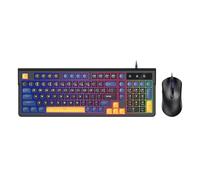 Sxhlseller Clavier et Souris de Jeu, Clavier D'ordinateur Filaire USB à 98 Touches en Trois Couleurs, Souris 7200 DPI pour PC de Bureau, Ergonomique à Sensation Mécanique (Ensemble Noir Bleu)