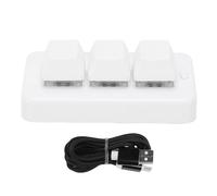Sxhlseller Clavier Macro à 3 Touches, Clavier de Jeu Mécanique, Mini Macro Pad Programmable avec Câble USB et Bluetooth, à Une Main pour Les Jeux, Copier-Coller, Contrôle du Flux de (White)