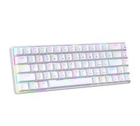 Sxhlseller Clavier Mécanique 68 Touches, Interrupteur Rouge Remplaçable à Chaud, Rétroéclairage RVB, Filaire, sans Fil, BT 5.0, Triple Mode avec 20 Modes D'éclairage, pour la Saisie de Jeux (Blanc 3