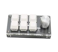 Sxhlseller Clavier Programmable à Une Main, Mini Clavier Mécanique Macro 6 Touches avec Bouton pour Windows, Clavier Programmable USB Double Mode pour Laboratoire de Jeux de Bureau (Blanc)