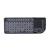 Sxhlseller Clavier TV sans Fil, pavé Tactile, Rétroéclairage Rouge, | Récepteur USB 2,4G, Boîtier ABS, Compatible Boîtiers , PC, HTPC, IPTV , Voyant LED pour Usage Nocturne, Charge Via USB C.